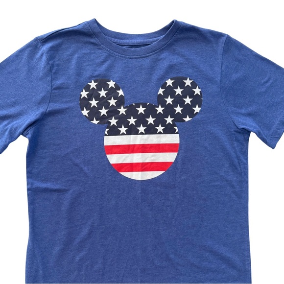Disney T-Shirt Bundle | Large | Grey QR Code Tee & Blue Patriotic Stars/ Stripes - Picture 5 of 6